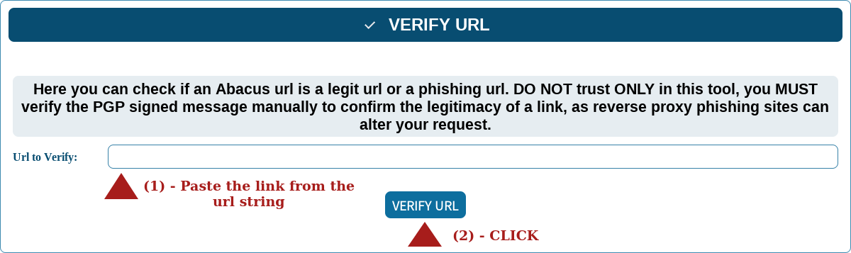 How to Verify a link to Abacus Market Image - 2